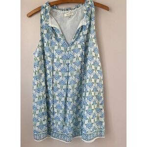 MAX STUDIO Women's Sleeveless Floral Print V Neck Blouse Top L Cottagecore Boho